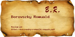 Borovszky Romuald névjegykártya